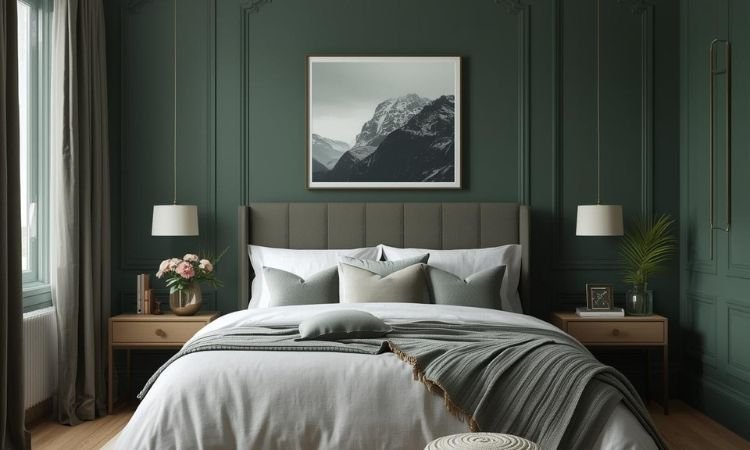 moody green bedroom color palettes