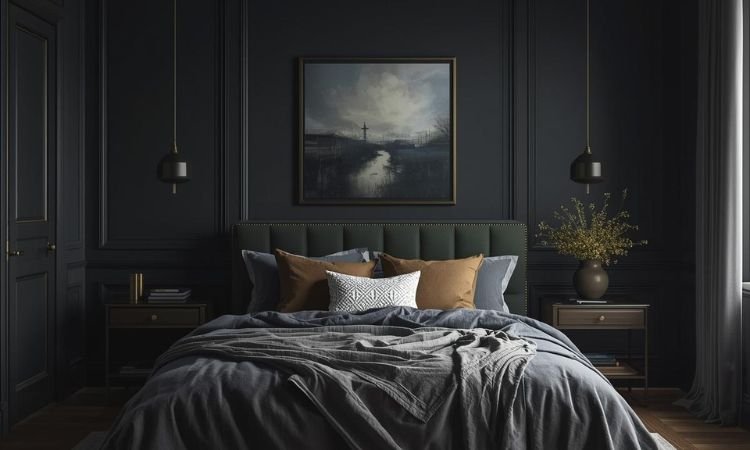 moody guest bedroom