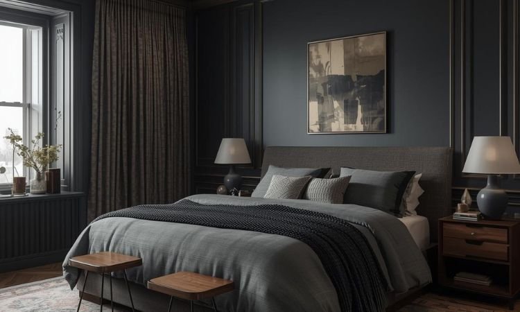 moody masculine bedroom