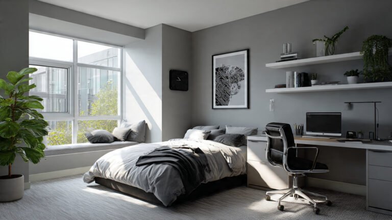 17 Modern Grey Dorm Room Ideas for a Sleek and Cozy Student Space