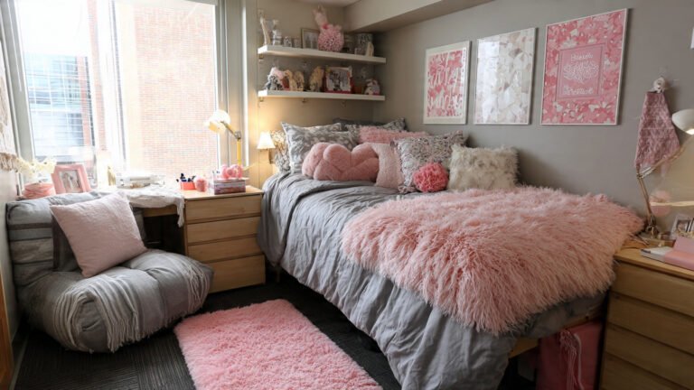 Chic Pink and Grey Dorm Room Ideas for a Cozy Stylish Space