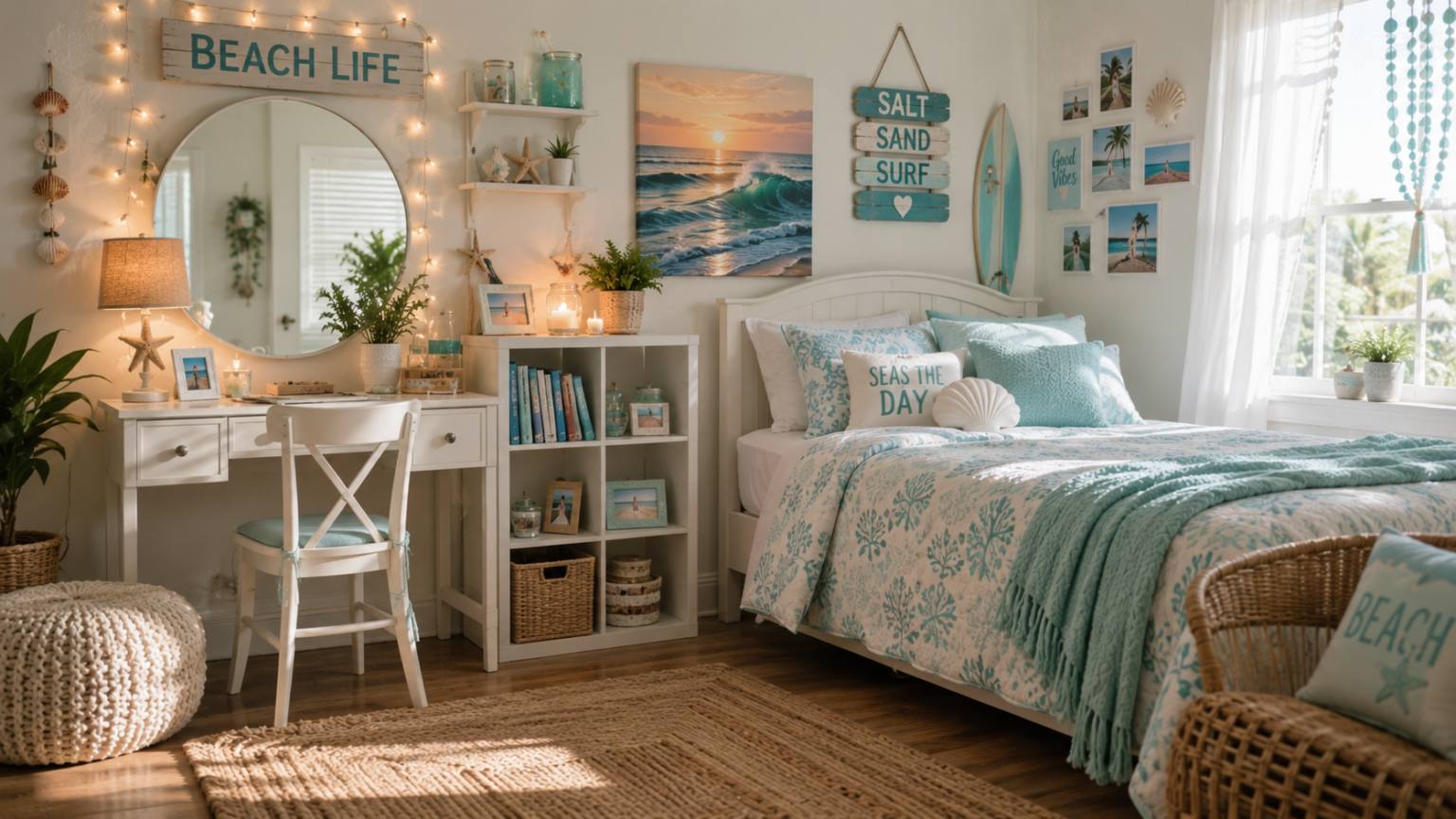 Cozy Teen Girl Coastal Bedroom Ideas for a Fresh Beach-Inspired Space