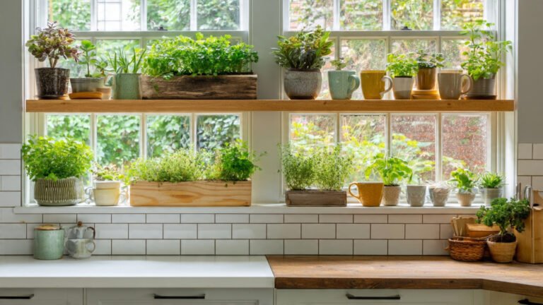 How a Kitchen Window Shelf Turns a Sill Into a Tiny Farmhouse Sanctuary
