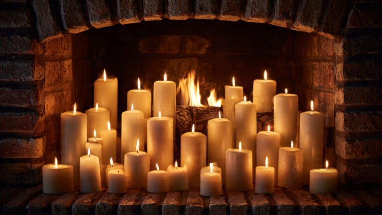 26 Creative Candles In Fireplace Ideas For a Warm Ambiance
