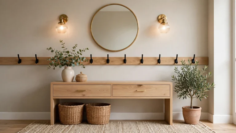 17+ Entryway Wall Ideas with Hooks for a Stylish and Functional Space