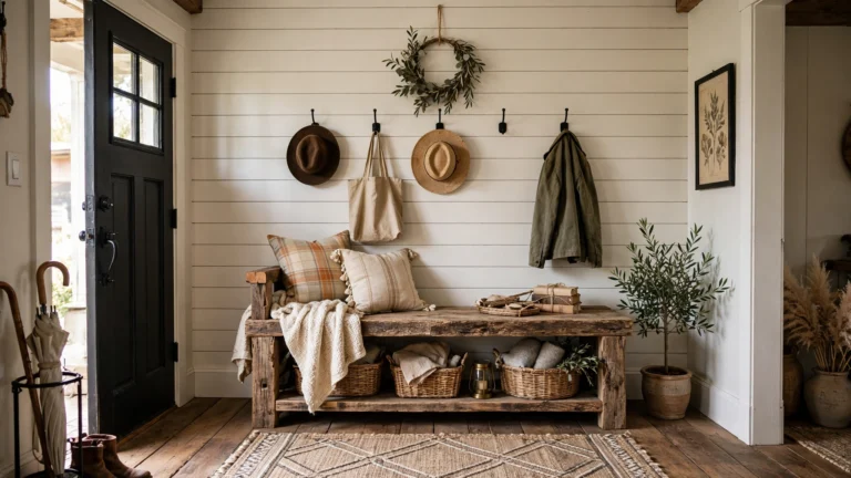 15+ Rustic Entryway Bench Ideas for a Warm Welcome