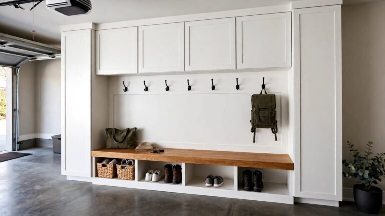 17 Garage Entry Bench and Hooks Ideas for a Tidy Mudroom