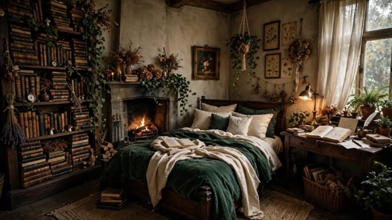 21 Dark Academia Cottagecore Bedroom Ideas for a Cozy, Bookish Retreat
