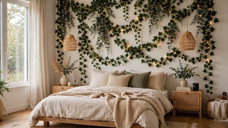 19 Fake Leaves Wall Decor Bedroom Ideas for a Lush, Low-Maintenance Space