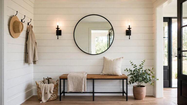 14 Farmhouse Entryway Ideas with Bench for a Warm Welcome