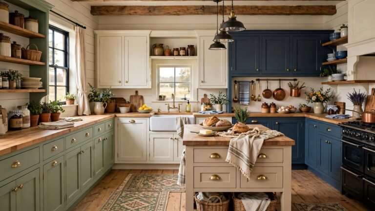 22 Farmhouse Kitchen Cabinet Colors That Bring Warm Rural Charm