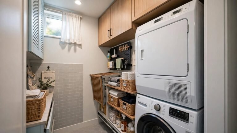 18 Stacked Laundry Room Ideas Small Spaces That Save Room and Look Great